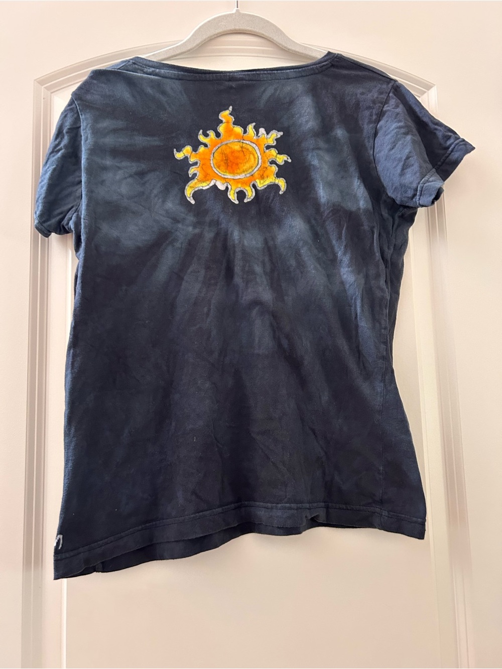 Live and Tell 100% Cotton V Neck sunflower short sleeve. Artsy. Granola girl. M - Picture 3 of 7